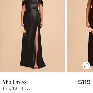 Mia Shiny Satin Black Dress